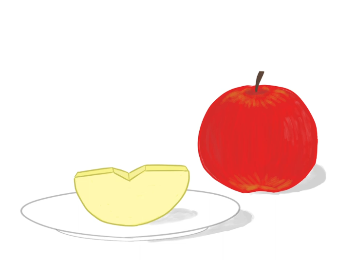 歯磨きをした後に林檎を食べると変な感じがする