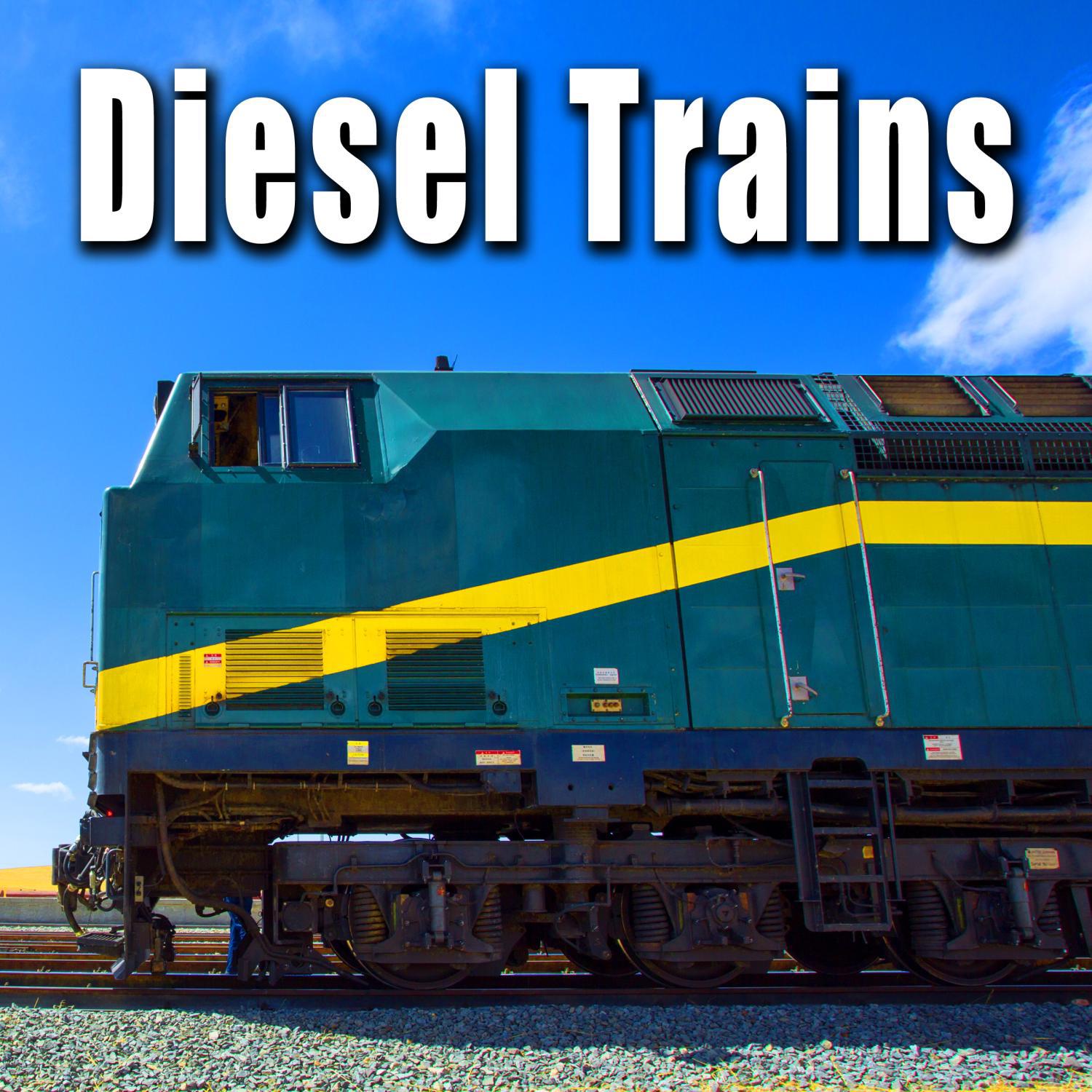 diesel train passes by with wheels clacking and squeaking