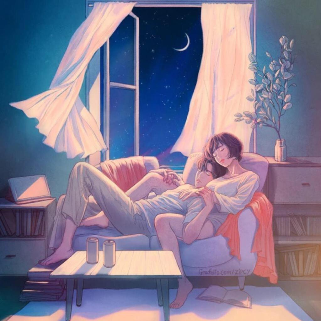 爱意甜甜ღ 你和晚风我都想揽入怀中