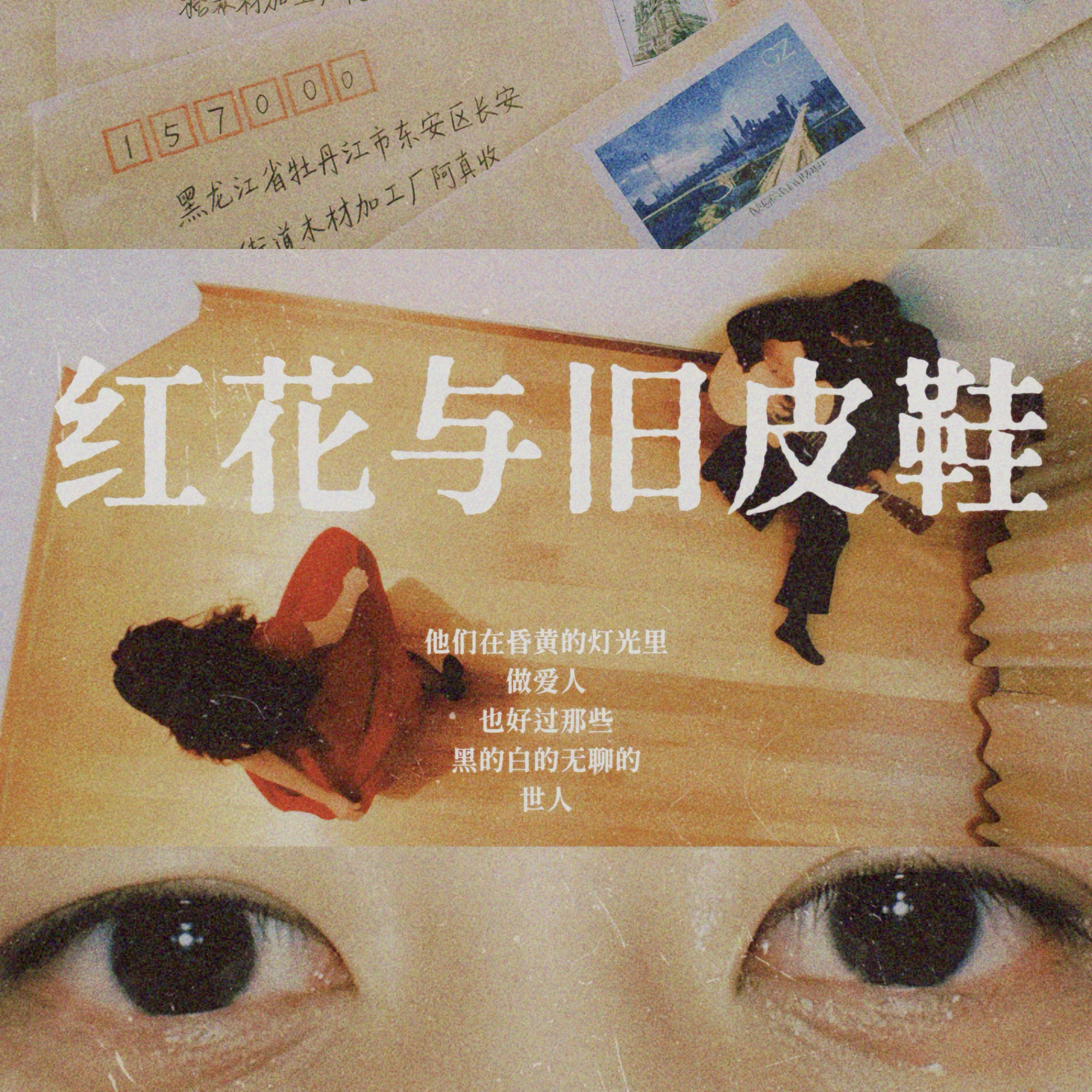 红花与旧皮鞋