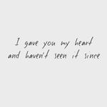 I gave you my heart and haven't seen it since专辑