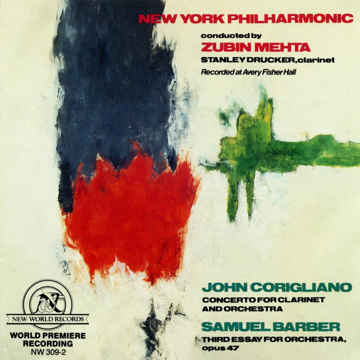 Barber: Third Essay/Corigliano: Clarinet Concerto