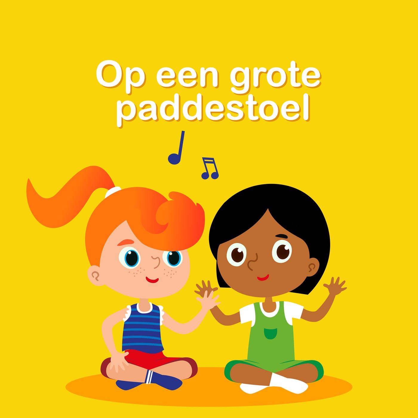 Op een grote paddenstoel