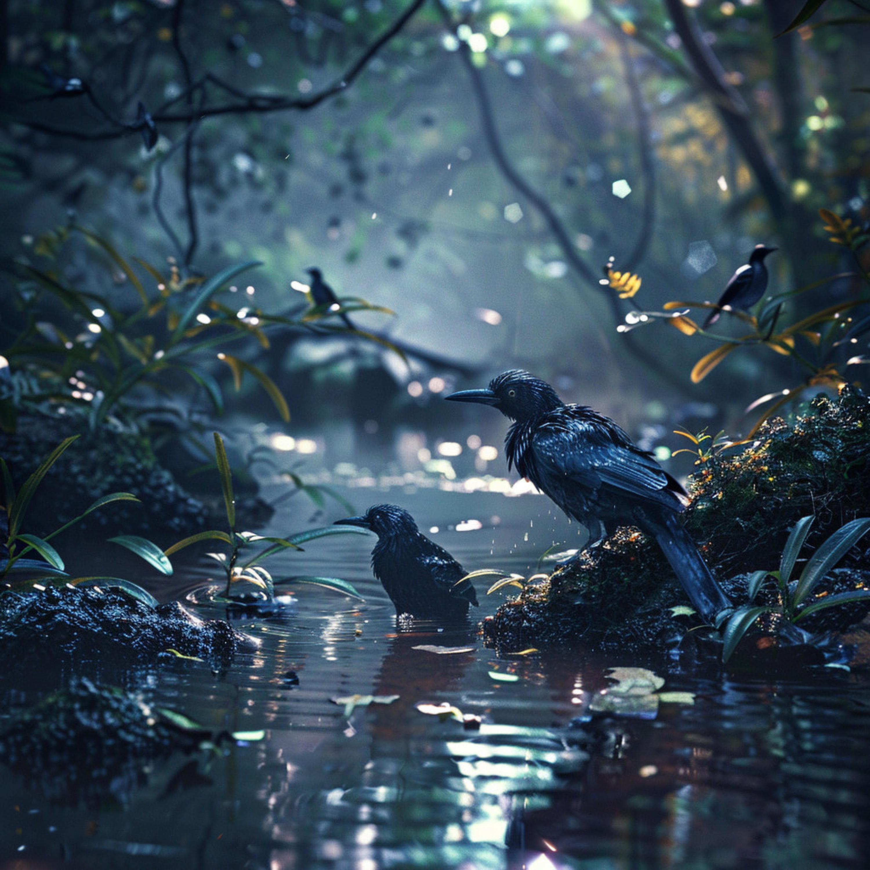 Lighthouse In The Night - Forest Meditation Birds Meet Creek