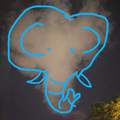 A calf elephant in the cloud