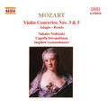 MOZART, W.A.: Violin Concertos Nos. 3 and 5 (Takako Nishizaki, Capella Istropolitana, Gunzenhauser)