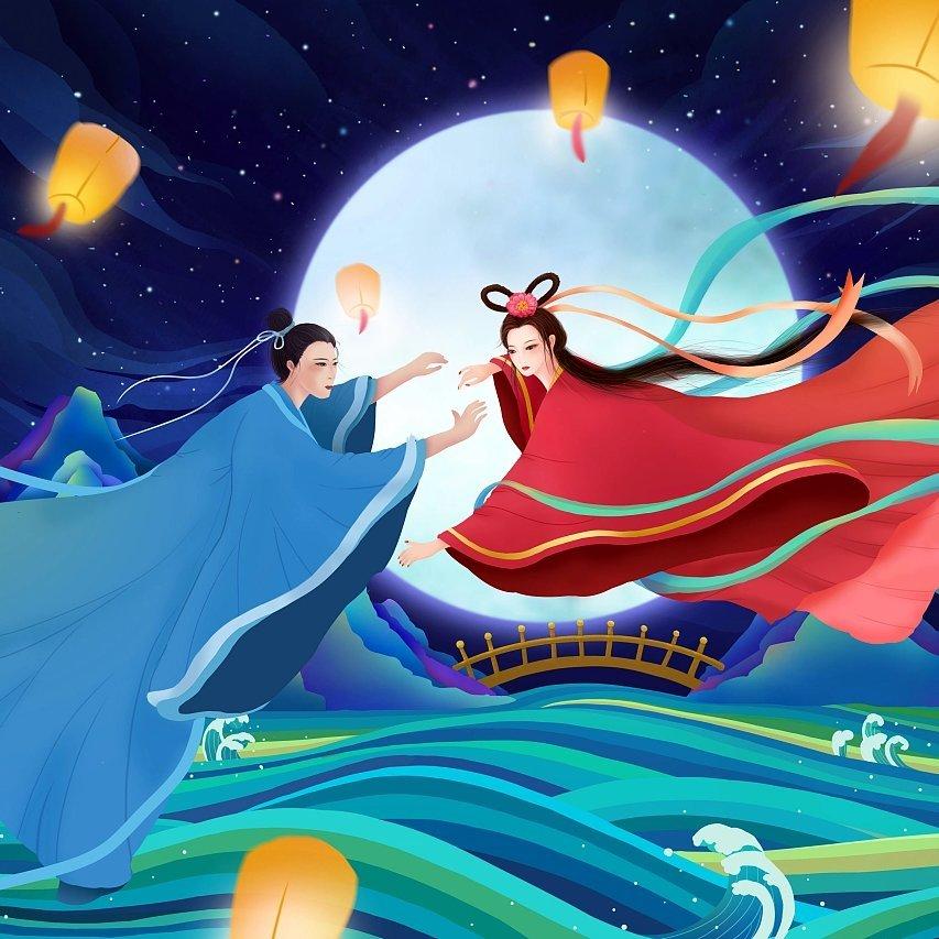 『七夕』鹊驾相思桥，与君红线牵