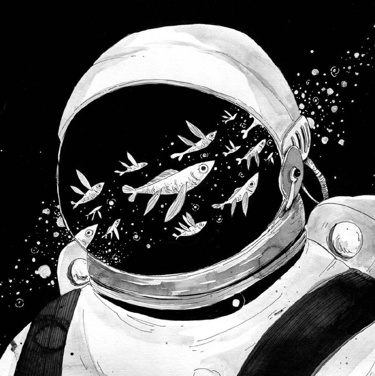 космонавт рисунок карандашом. узор космос.