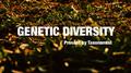 Genetic Diversity专辑