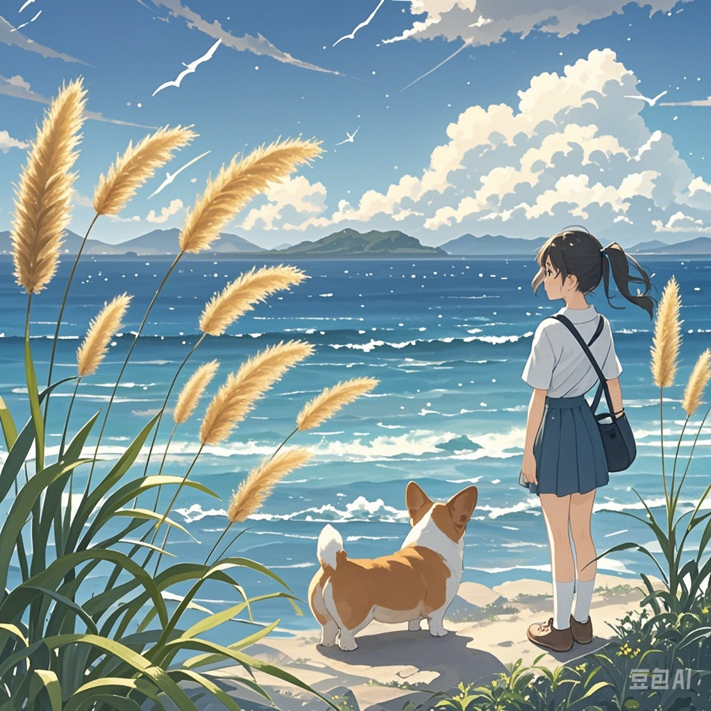 土坡上的狗尾巴草