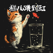 猫儿跳到缸