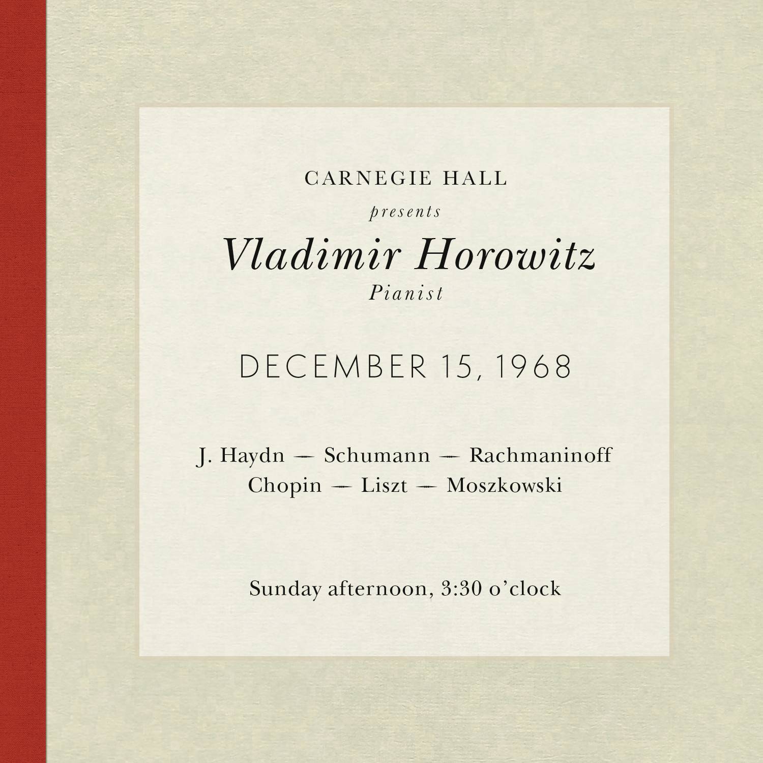 Vladimir Horowitz live at Carnegie Hall - Recital December 15, 1968: Haydn, Schumann, Rachmaninoff, 专辑