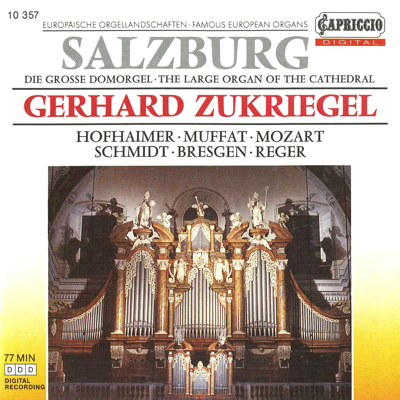 Organ Recital: Zukriegel, Gerhard - HOFHAIMER, P. / MUFFAT, G. / MOZART, W.A. / SCHMIDT, F. / BRESGEN, C. / REGER, M. (Famous European Organs)