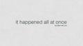 It Happened All at Once专辑