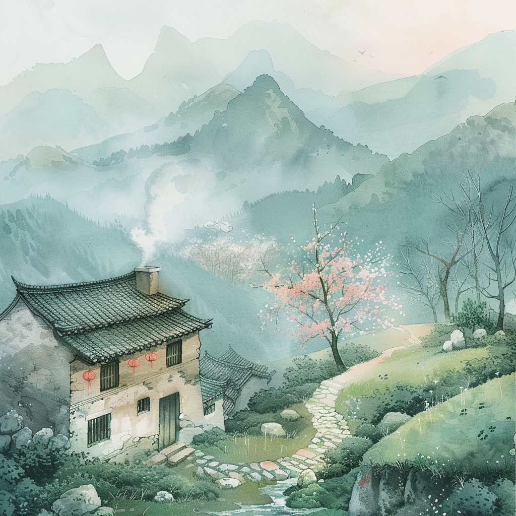 远山炊烟