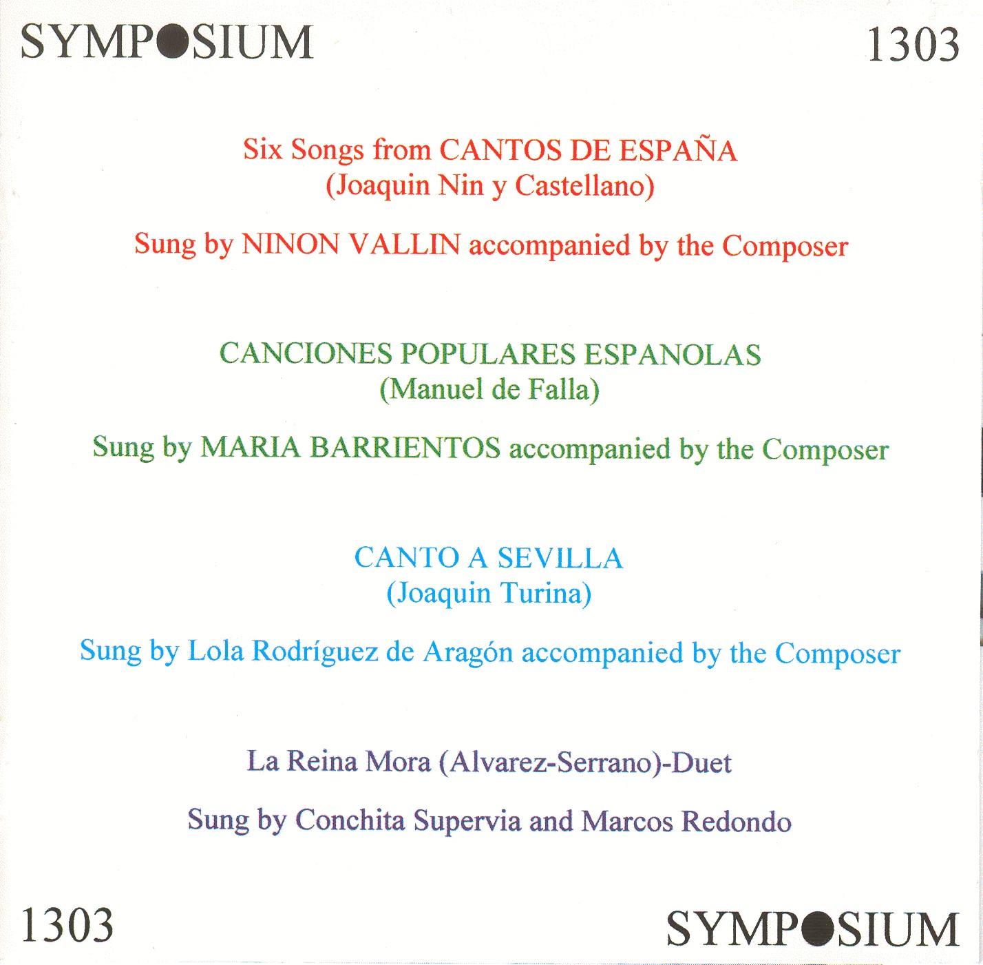 Songs of Spain (1928-1937)